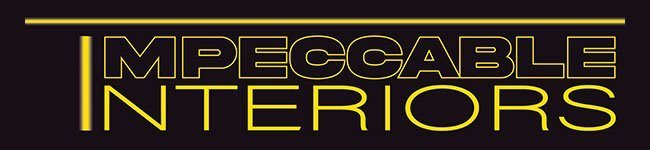 Logo of Impeccable Interiors in bold typography for kitchen remodel near me